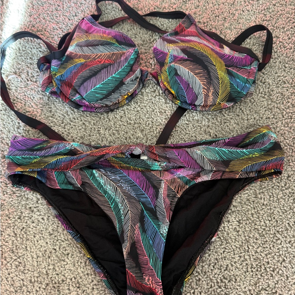 Skye Multicolor Feather Bikini Set